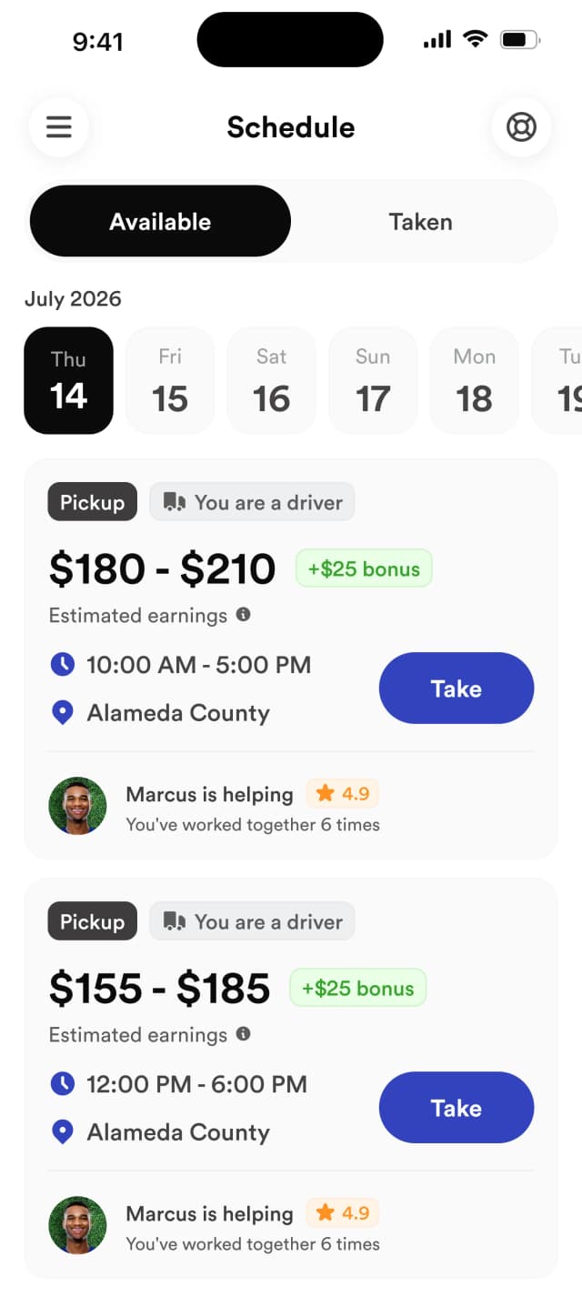 Lugg app go online screen