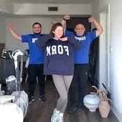 Lugg movers with happy customer