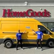 Luggers in front of HomeGoods