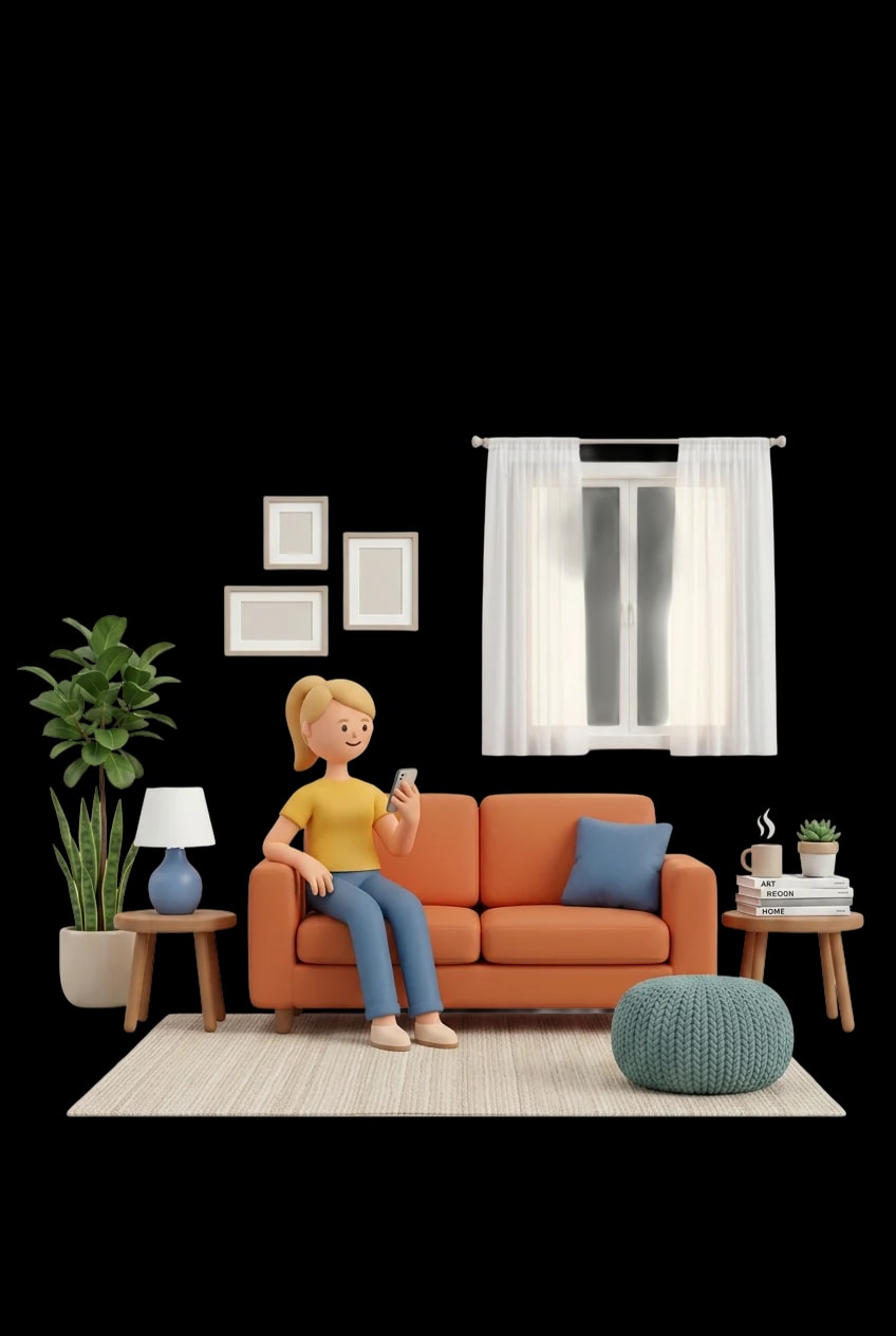 Lugger messaging support from their sofa