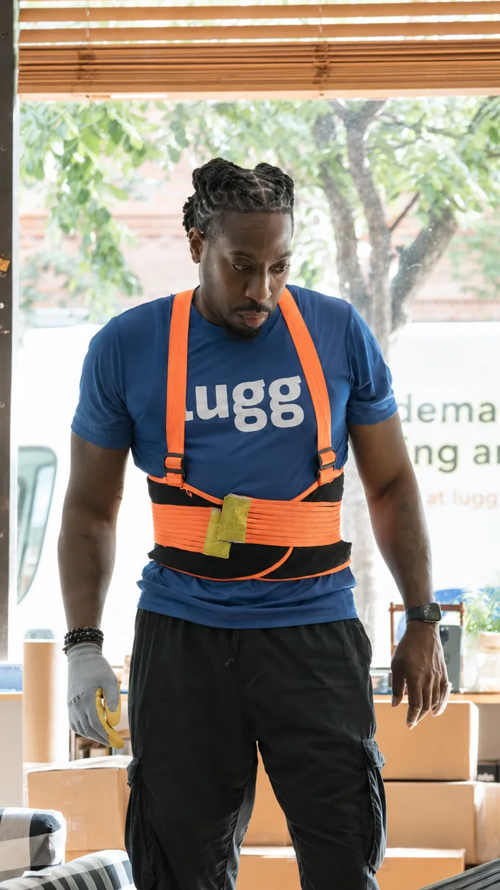 Lugger in a lifting belt working a move