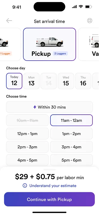 Lugg app review screen