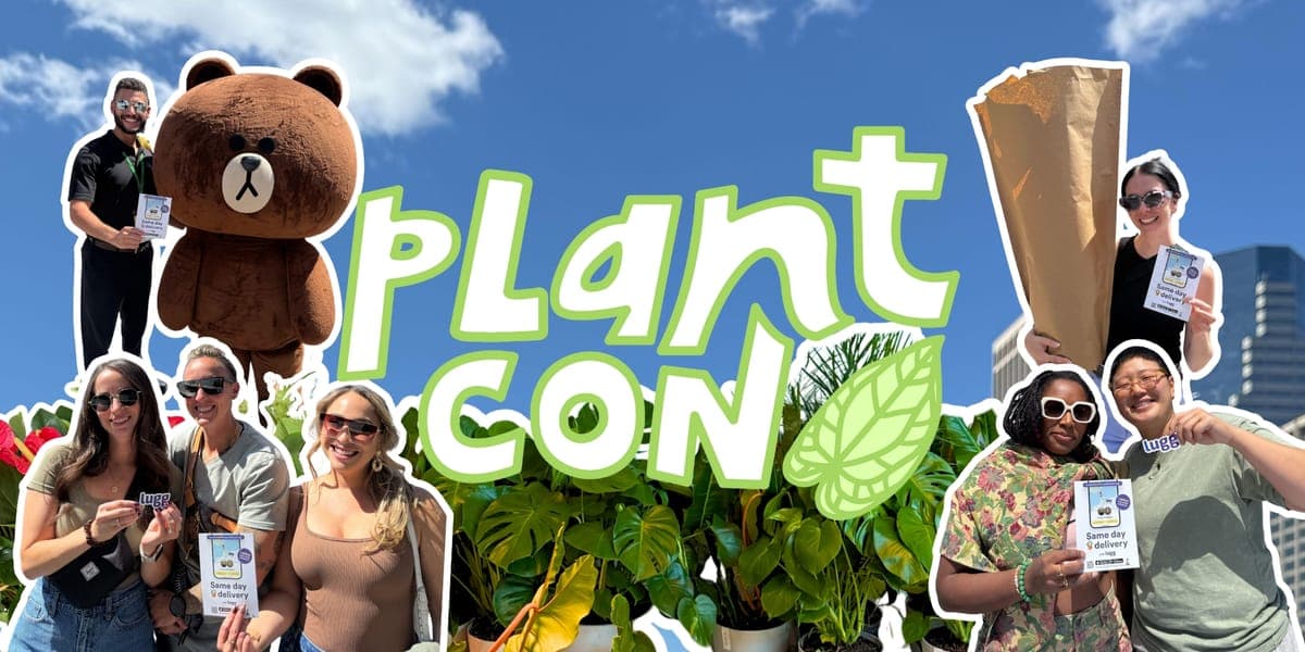 A collage image featuring PlantCon attendees, plants, and the PlantCon logo, created as the blog’s featured image.
