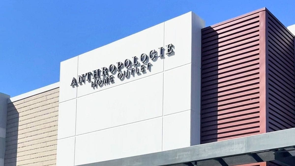 Anthropologie Home Outlet storefront sign at the Gilbert, AZ location near Phoenix