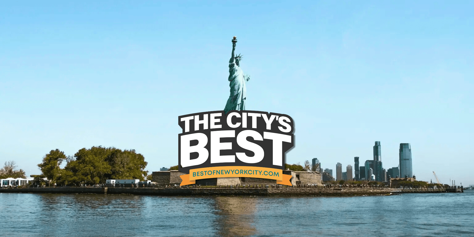 Statue of Liberty with “The City’s Best” logo in front, symbolizing Lugg’s Best of NYC 2024 award win