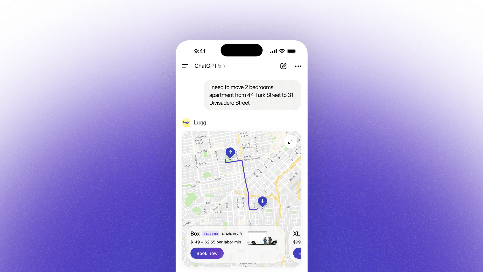 Lugg ChatGPT App: Plan & Book Your Move with AI
